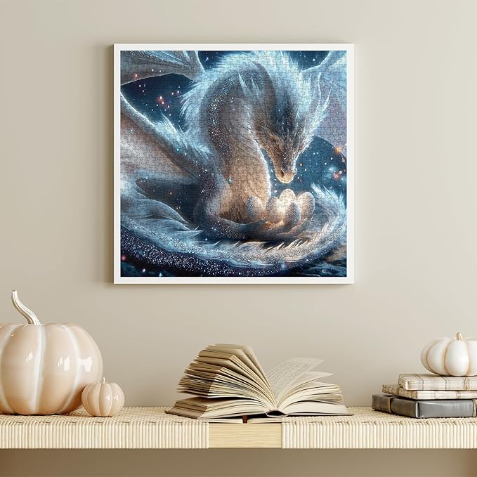 Fantasy Dragon Eggs Puzzles for Adults 1000 Pieces, Challenging Magic Stars Jigsaw Puzzle, Impossible Difficult Art Animal Puzzles