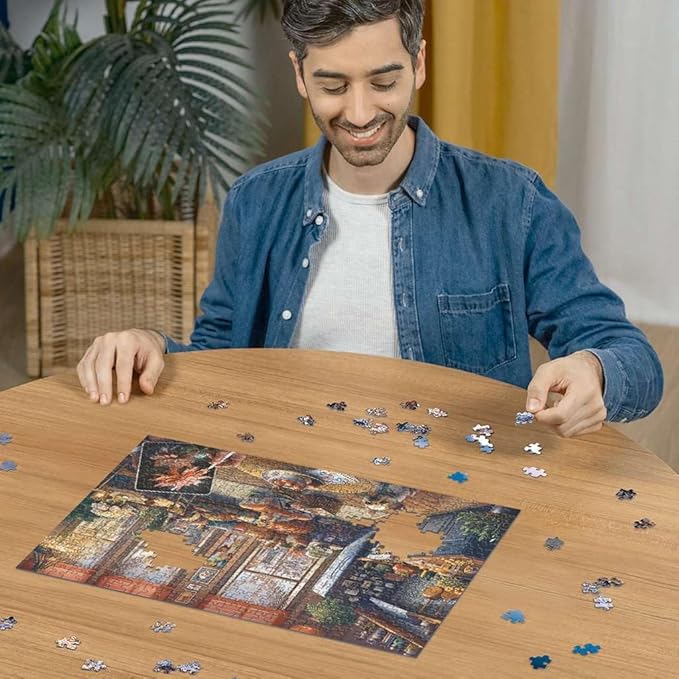 Ravensburger - Cozy Boho Studio - 500 Piece Large Format Jigsaw Puzzle - Charming Studio with a View - Bright, Homey Imagery - Frameable - Premium Quality - Puzzles for Adults