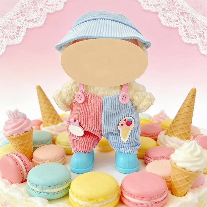 Ezcora 5 Casual Outfit Sets for 17cm Dolls – Colorful Clothes with Hats, Glasses, and Matching Shoes, Cool Dress Up Accessories for 17 cm Doll Play and Display, (No Dolls)
