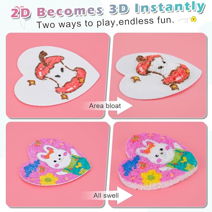Meetory Magic 3D Foam Texture Painting Kit, Including 18 Pcs Foam Texture Paper, 12 Acrylic Paint Markers, 3 Watercolor Brush Pens(L,M,S),18 Bead Chains and 8 Pre-Designed Sticker Line Drawings