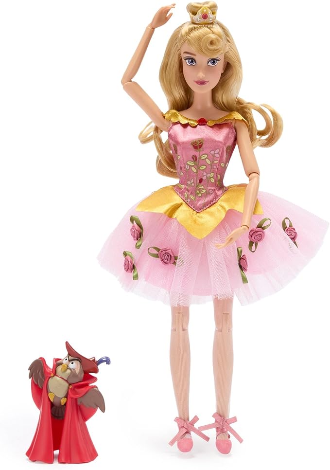 Disney Store Official Princess Ballet Doll - 11 Inch Aurora Ballerina Doll - Includes Brush with Molded Details, 2 Tutu Outfits, Accessories and Owl Figure - Disney Princess Toys for Girls