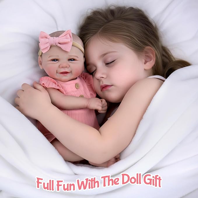 Aori Realistic Reborn Baby Dolls - 20 Inch Lifelike Newborn Baby Girl Doll with Weighted Soft Body and Soft Vinyl Limbs with Pink Outfit Set for Cudding, Perfect Christmas, Birthday Gift for Girls