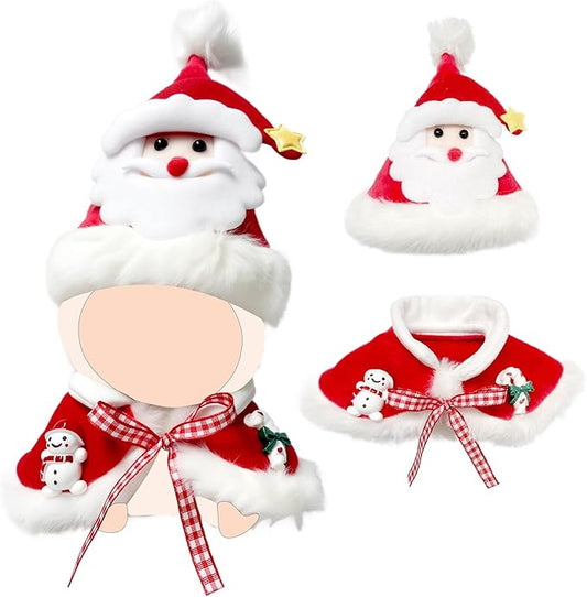 17cm Doll Clothes,Christmas Cape Hat for Dolls Accessories,Clothes for Dolls Outfit,Christmas Clothes Set (No Doll)(Red Cape +Hat)