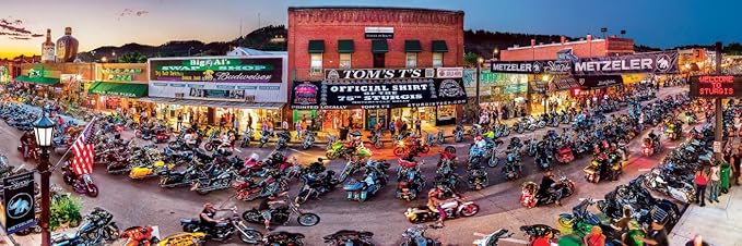 MasterPieces - 1000 Piece Jigsaw Puzzle, Sturgis Motorcycle Rally Panoramic, Fun for Adults, Family, Kids 13" x39