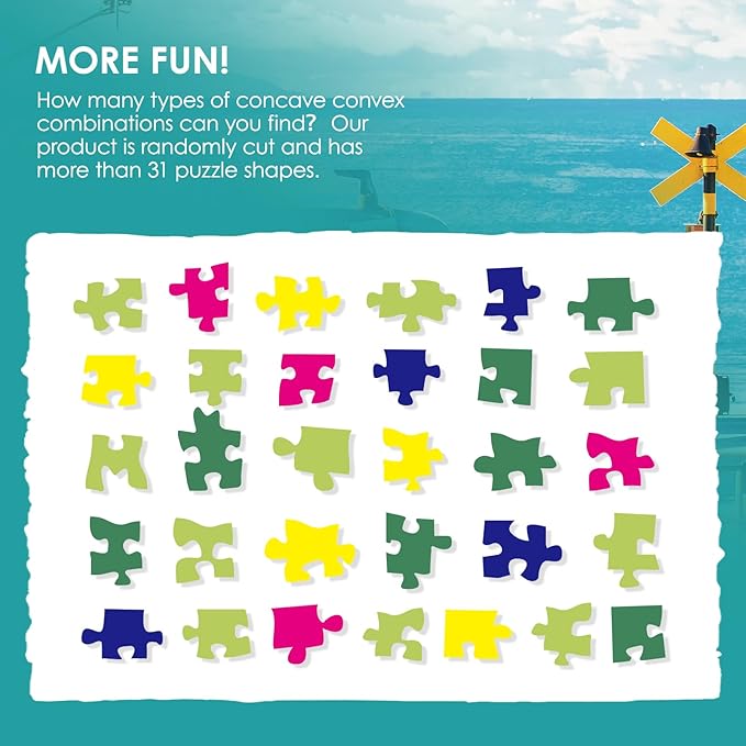 MOMIBOOK 1000 Piece Puzzle for Adults Jigsaw Puzzles of Seaside Kamakura Story, Painting Image Difficult Challenging Hard Impossible Puzzle Unique Funny Christmas Birthday Gifts