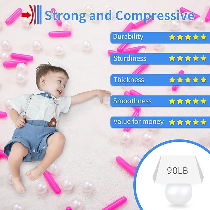 STARBOLO Ball Pit Balls for Kids -Pack of 150 200 500 Colorful Ball Pit Balls Crush Proof Plastic Toy Balls for Toddlers Ball Pit, Ball Pit Play Tent, Baby Pool Water Toys