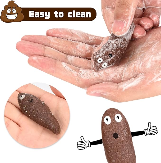 90 Pack Poop for Finger Slingshot, Poop Rubber Spoof Toy for School Party, Friends Gathering