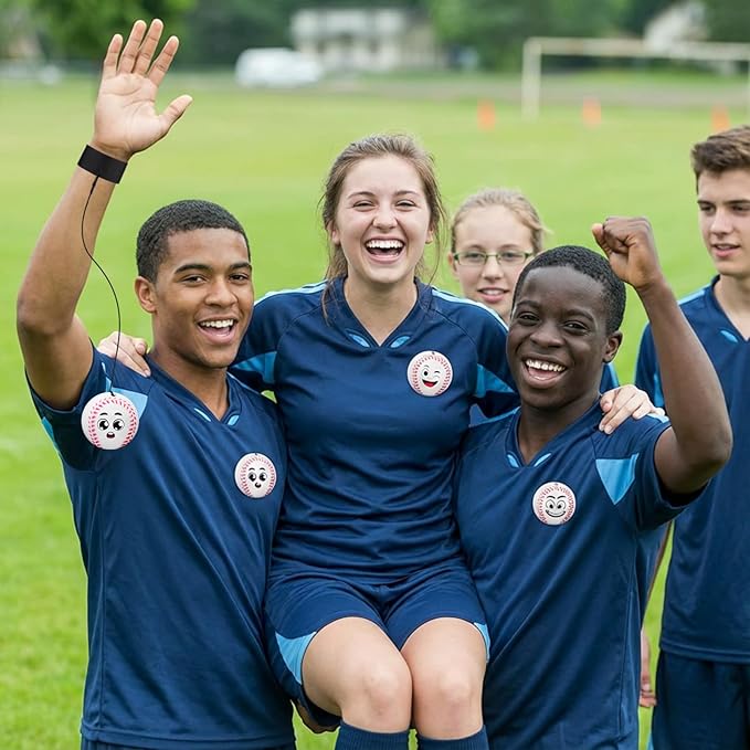 30 Pcs Wrist Return Balls on a String Face Return Sport Balls with Elastic Strap Wrist Exercise for Adults for Fun Outdoor Activity Sports Team Gifts (Baseball)