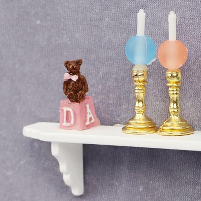 2Pcs White Dollhouse Wall Shelf,Doll House Storage Wall Shelf for Kitchen Scene Dollhouse Décor Accessories,1:12 Scale Miniature Accessories