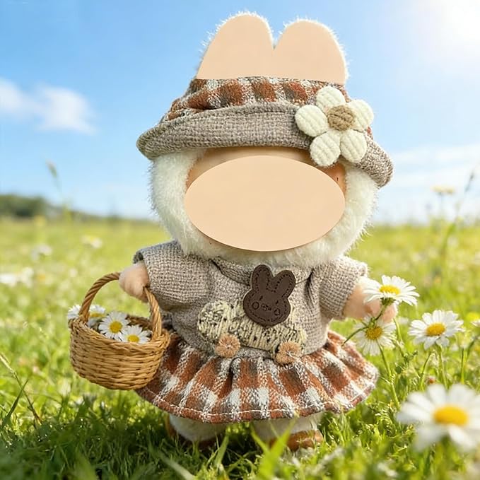 Ezcora 6 Sets Doll Clothes for 17cm Dolls, Fashion Outfit Collection with Hats & Accessories for 6.7 Inch Mini Doll, (No Dolls) (Kawaii Holiday Style)