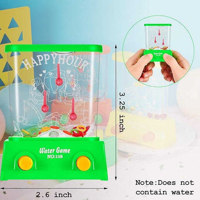 Gejoy 4 Pieces Water Games Handheld Easter Basket Stuffers for Kid Water Ring Toss Handheld Game Mini Retro Pastime Car Toys Fidget Autism Toys for Easter Children Boys Girls Birthday(Chic Style)
