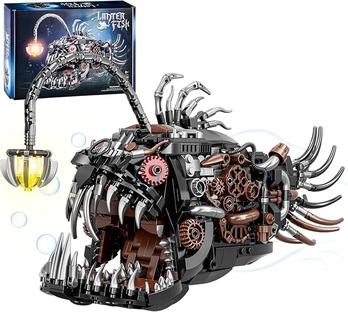 BNG Mechanical Fish Building Set for Adult,Ocean Animal Building Blocks Toy,Collectible Decor for Home or Office,STEM Gift for Teens Boys Girls 8+ (1038PCS)