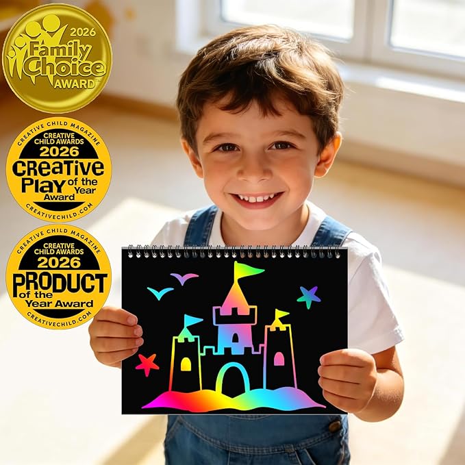 ZMLM Scratch Paper Art-Crafts Gift: 2 Pack Rainbow Notebooks Supplies Toys Easter Basket Stuffers for 3 4 5 6 7 8 9 10 Years Old Girls and Boys Kids Birthday Party Travel Games Summer