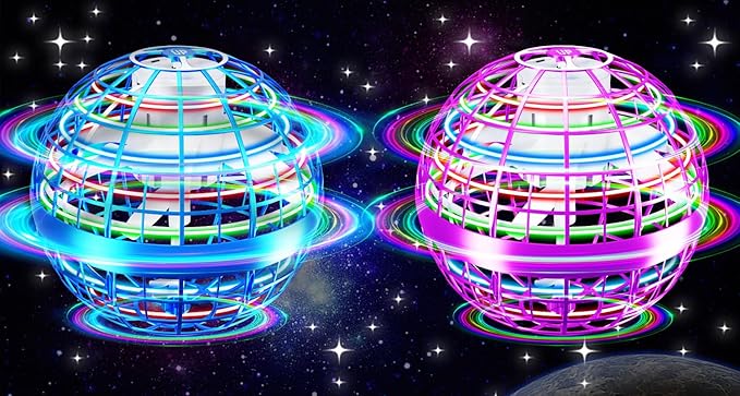 Flying Orb Ball Toy,2026 Upgraded Parachute LED,Magic Hand Controlled Flying Gravity Ball,Cosmic Globe Boomerang,Cool Christmas Birthday Gift for 6 7 8 9 10+ Year Old Boys Girls-Blue & Purple
