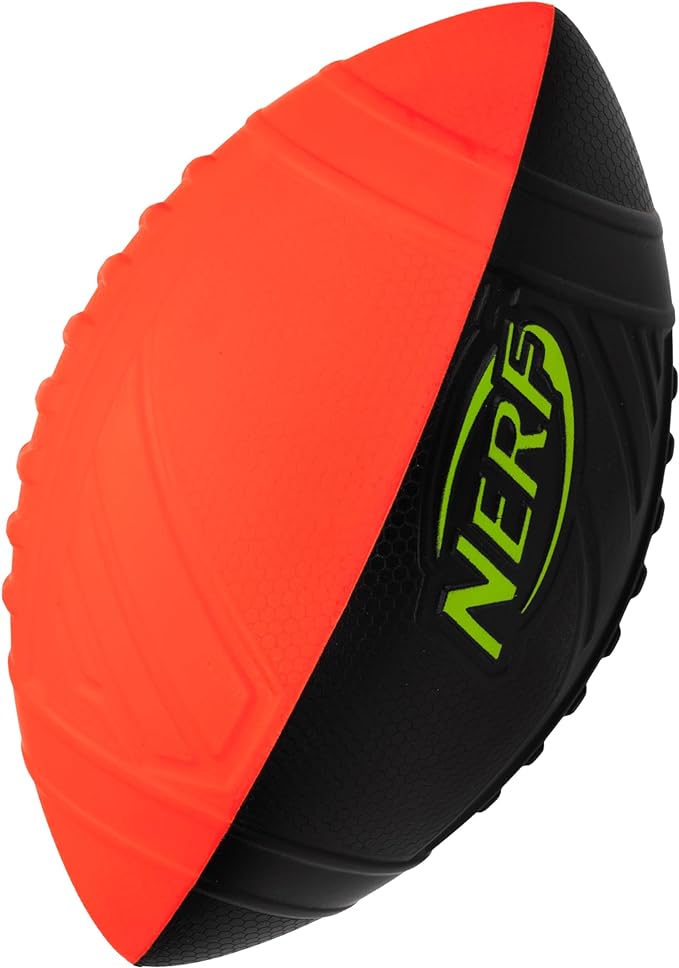 NERF Kids Foam Football - Pro Grip Youth Soft Foam Ball - Indoor + Outdoor Football for Kids - Small NERF Foam Football - 9" Inch Youth Sized Football - Red + Black