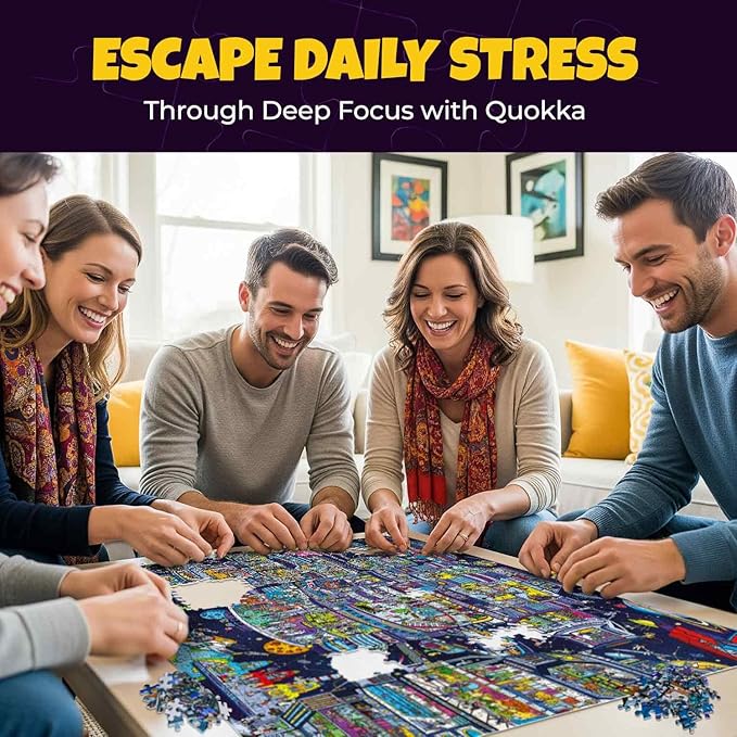 QUOKKA 1000 Piece Jigsaw Puzzle for Adults Galactic Tails – Puzzles for Adults 1000 Pieces Premium Box Packaging - Extra Fun with Hidden Secrets & Audio Story – Perfect Relaxation & Creativity & Gift
