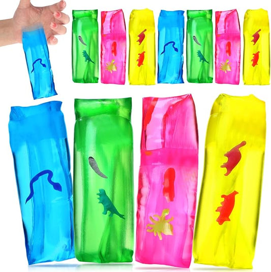 12 Pcs Water Wigglers Snake Toy Fidget Water Snake Trick Stress Toy Can't Hold Novelty Trick Slippery Tube for Home School Birthday Gifts, 4.33 x 1.57''(Sea Animals)