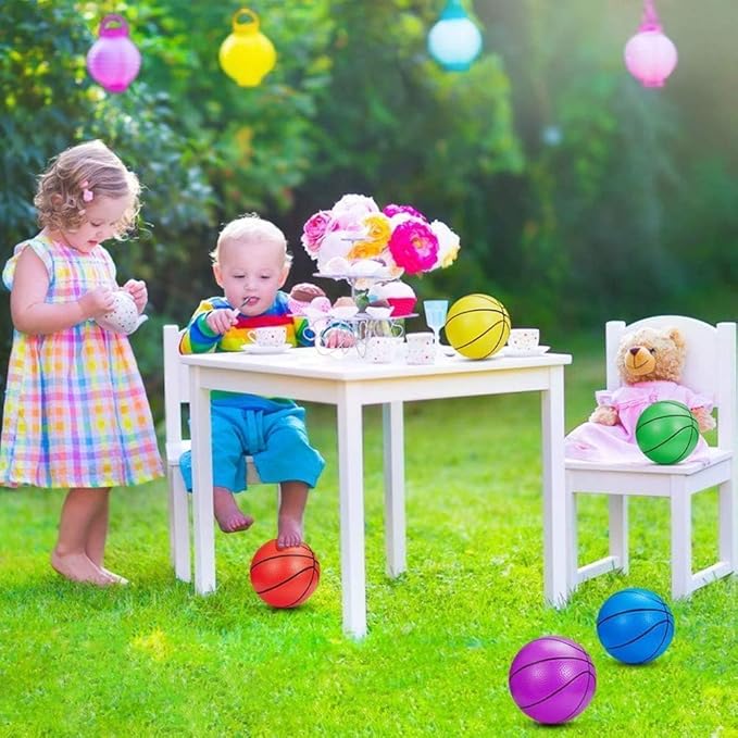 Shindel 6Pcs Mini Basketball, 4.7 inches Small Basketball with Pump for Kids and Adults, Party Favors
