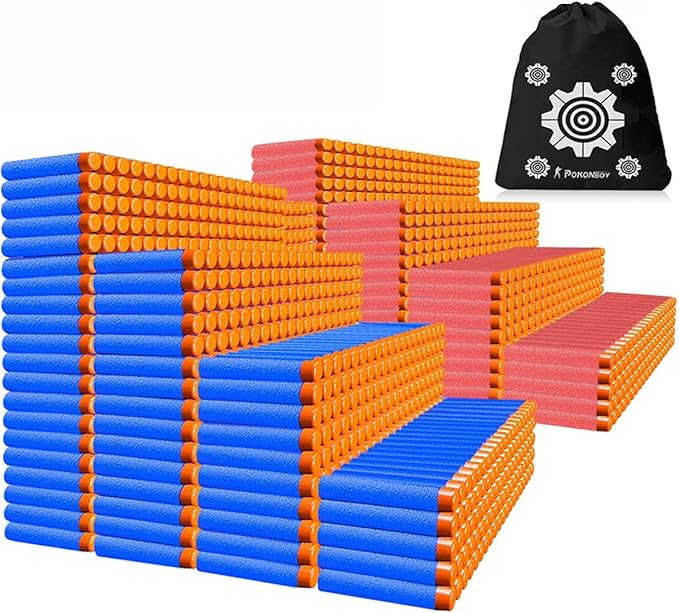 POKONBOY 1200 Pack Refill Darts Compatible with Nerf Guns, Refill Bullet Darts Foam Darts Compatible with Nerf Guns N-Strike Elite Series Blaster Toy Guns Kids