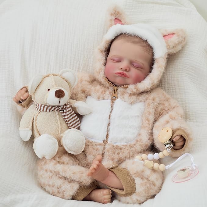 FOCKOF Realistic Reborn Baby Dolls-18 Inch Realistic Baby Doll Girls Soft Cloth Body Reborn Baby with Gift Box for Kids Age 3+