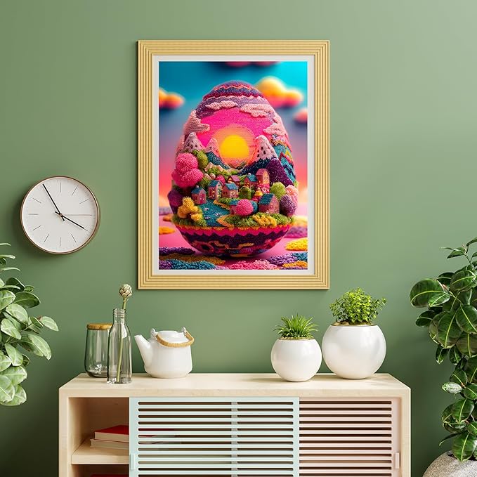 Puzzles for Adults 500 Pieces, Egg Jigsaw Puzzles - Fantasy Egg World, Impossible Colorful Country Decor Egg Puzzle for Seniors Families, 20.47x14.96 Inches, 1:1 Poster, Letter On The Back
