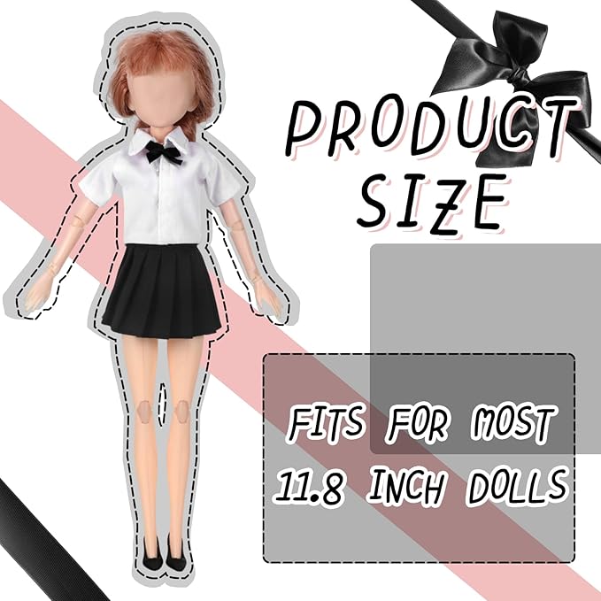 Bencailor 8 Pieces Doll Clothes for 11.8 Inch Doll Accessories Shirt Skirts Dress Outfit Clothing for Birthday Gift(Classic)