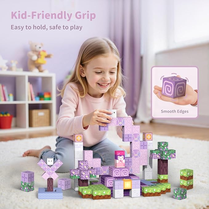 Magnetic Building Blocks 120PCS for Kids Ages 4-8, Magnetic Cubes STEM Toy Set, Strong Magnets Construction Blocks, Educational Building Toy for Boys Girls