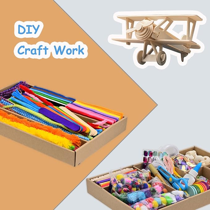 Darnassus 2000+ Craft Kit Library, Crafts Vault Supplies, Arts & Crafts Kit, Crafting Set Kits, Science Kits & Toys, Creative Set, Mega Art & Craft Materials Kit Box for Kids Ages 6-12 Gift