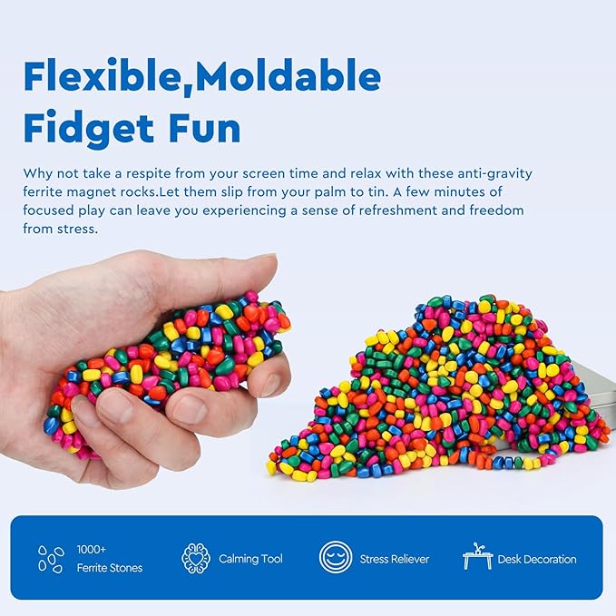1000+ Original Ferrite Putty Multicolo, Sensory Stones, Adult Fidget Stress Relief Desk & Office Item, Ferrite Stones Stocking Stuffers Gifts