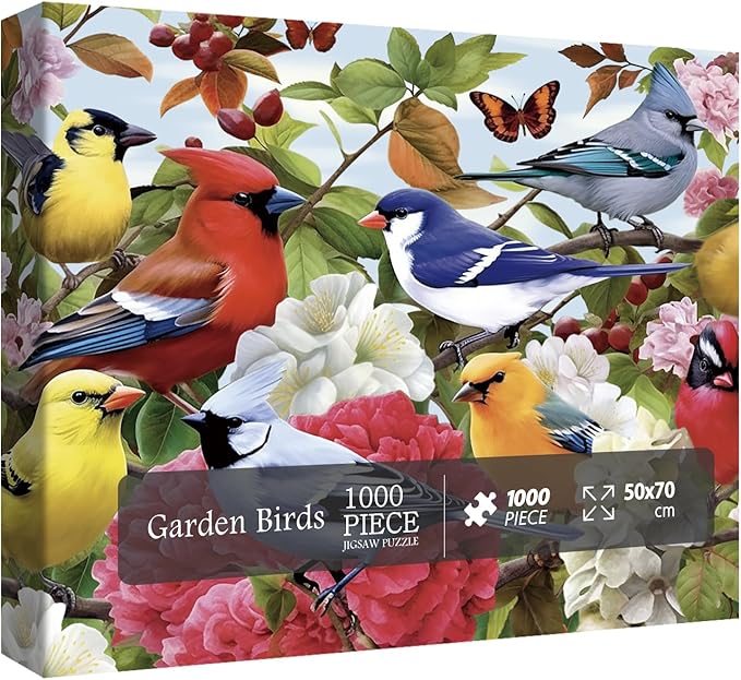 Bird Puzzle for Adult 1000 Piece, Flower Jigsaw Puzzles with Animals, Nature Garden Puzzle for Adults 1000 Pieces and Up