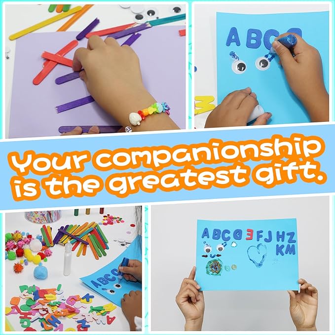 ANTDECOUS Arts and Crafts Supplies Kit for Kids - 520+PCS Craft Supplies & Materials for Kids Creative Art Birthday Holiday Gift Craft Kits for Girls Boys 4+ 5 6 7 8 9 Year Old