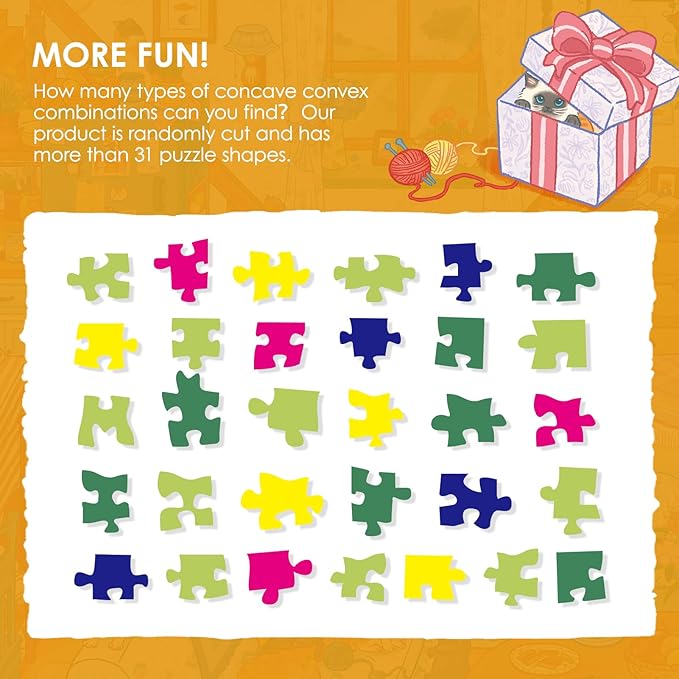 MOMIBOOK Puzzles for Adults 1000 Pieces Jigsaw Puzzles of Let's Play Hide-and-Seek Together, Painting Image Living Room Difficult Challenging Impossible Puzzle Unique Party Christmas Birthday Gifts