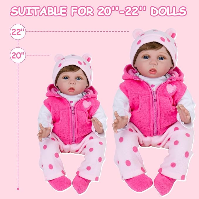 Aori Reborn Baby Dolls Clothes - Outfit Clothing Accessories for 20-24 inch Lifelike Newborn Baby Dolls