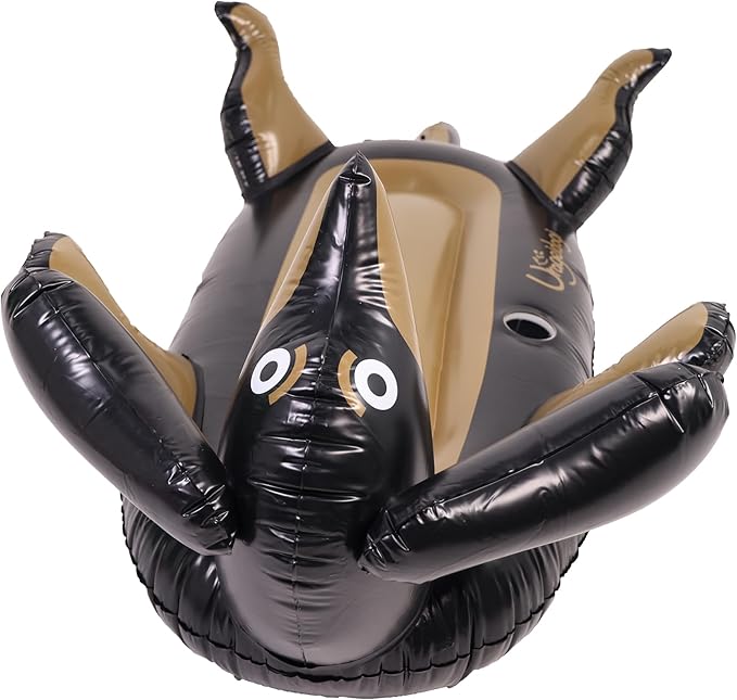 Summer Inflatable Black Dog Pool Float for Teens, Adults, and Pets