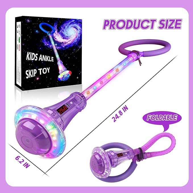 Dolanus Skip Toy with Counter- Laps, Time, Distance, Toys for 5-12 Year Old Kids, Girls Birthday Gifts for Age 5 6 7 8 9 10 11 12, Outdoor Outside Sports Games, Girls Toys Ages 6-8 8-13 (Purple)