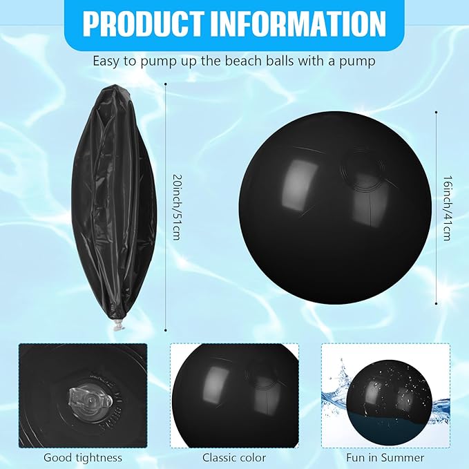 2 Pcs Inflatable Beach Ball 20 inch Swimming Pool Balls Summer Outdoor