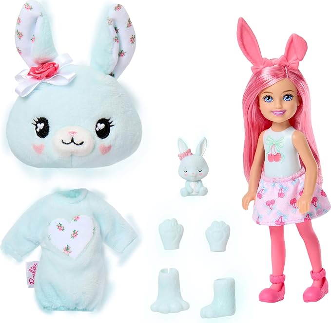 Barbie Cutie Reveal Cuddly Series Chelsea Small Dolls & Accessories with 6 Surprises Including Color Change & Mini Pet (Styles May Vary)