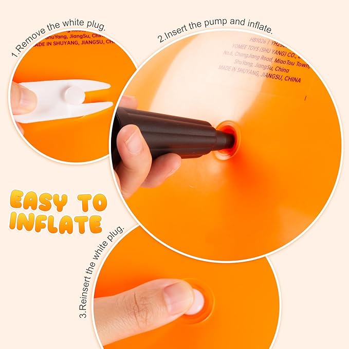 PlayZap Hopper Balls for Kids 3-8, Orange 18 Inches Bouncy Ball with Handle, Inflatable Bouncing Jumping, Hippity Hop Toys Girls Boys Gifts