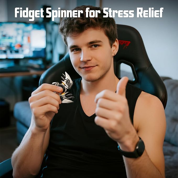 Upgrade Fidget Spinners, Fidget Toys Adults, Stress Anxiety ADHD Relief Figets Toy for Kids/Teens, Cool Metal Finger Hand Spinner Toy with Double Side Design