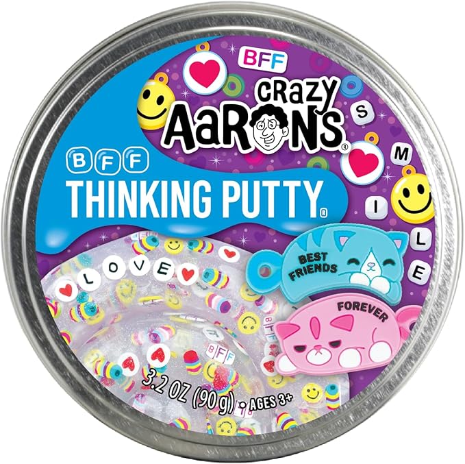 Crazy Aaron's Thinking Putty® - BFF - Sensory Putty for Kids and Grown ups in a 4" Tin - Creative and Endless Fun, Stress Relief Therapy Toys, Never Dries Out - Made in USA