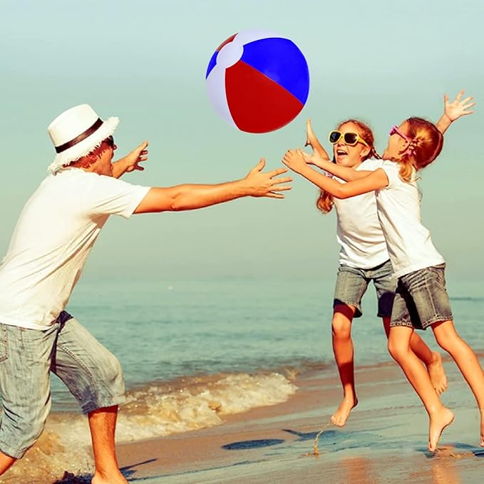 6 Pack Beach Balls, Large Inflatable Beach Balls Bulk, for Parties, Beach, Pools & Play