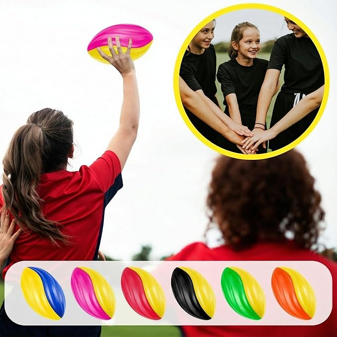 Jerify Mini Footballs for Kids Spiral Foam Football Bulk 5 Inch Soft Small Waterproof Foam Ball Sports Birthday Toddler Football for Indoor and Outdoor Game (Fashion Color,12 Pcs)
