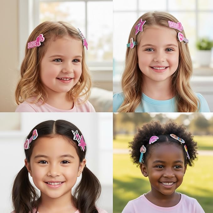 Barbie Hair Accessories Set for Girls, Hair Clips, Bows, Scrunchies, Hair Ties Set, Great for Birthday and Holiday Gifts, Party Favors,by Townley Girl