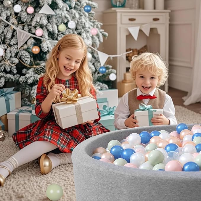 STARBOLO Ball Pit Balls for Toddlers Pack of 100 200 500 - BPA&Phthalate Free Non-Toxic Crush Proof Soft Plastic Balls for 1-5Years Old Toddlers Girl Kids Birthday Pool Playpen Tent Party