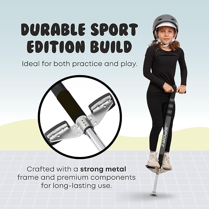 New Bounce Pogo Stick for Kids - Pogo Sticks, 40 to 80 Lbs - Sport Edition, Quality, Easy Grip, PogoStick for Hours of Wholesome Fun