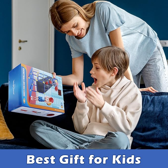 EagleStone Kids Basketball Hoop Arcade Game W/Electronic Scoreboard Cheer Sound, Basketball Hoop Indoor Outdoor W/4 Balls, Basketball Game Toys Gifts for Kids 3-6 5-7 8-12 Toddlers Boys Girls