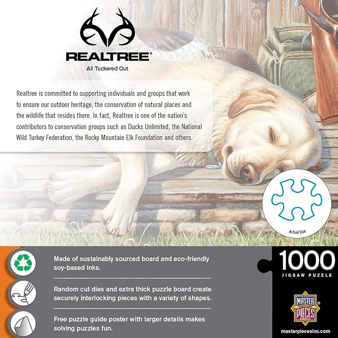 MasterPieces 1000 Piece Jigsaw Puzzle For Adults, Family, Or Youth - All Tuckered Out - 19.25"x26.75"