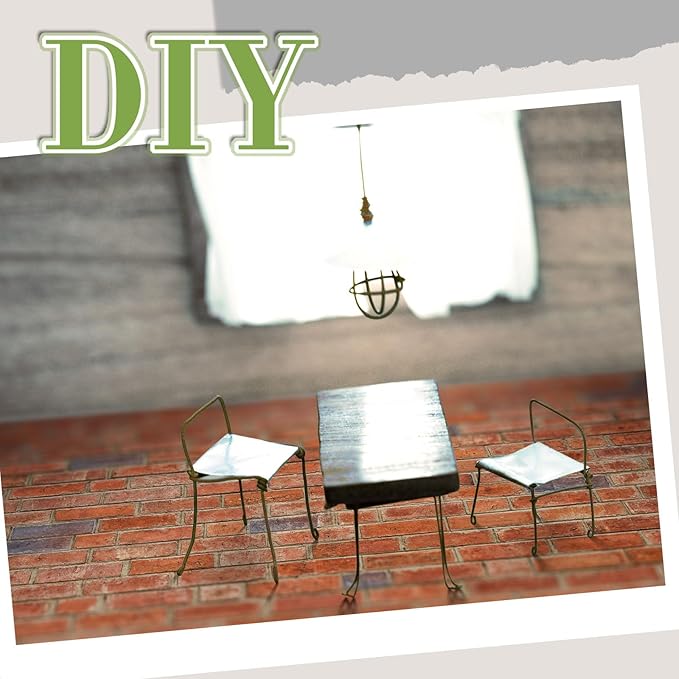 Flutesan 12 Pcs Miniature Dollhouse Wallpaper and Flooring Peel and Stick Mini DIY Self Adhesive Dollhouse Accessories 8.27 x 11.69 Inch (Red Clinker)