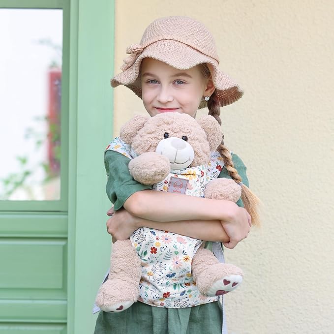 GAGAKU Baby Doll Carrier for Girls, Toddlers and Kids - Adjustable Straps, Reborn Accessories - Green (Pinecones)