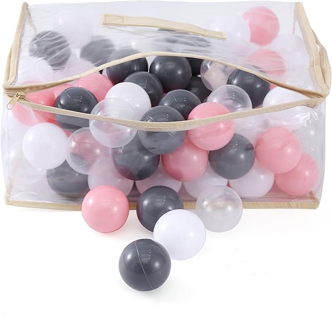 MoonxHome Ball Pit Balls for Toddlers, BPA Free Crush Proof Plastic Toy Balls for Ball Pit, Children's Pool Water Toys, Macaron Ocean Balls for Play Tent 2.15 Inch Pack of 100 200 500 800 1000